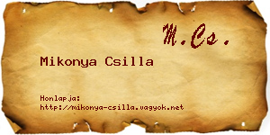 Mikonya Csilla névjegykártya